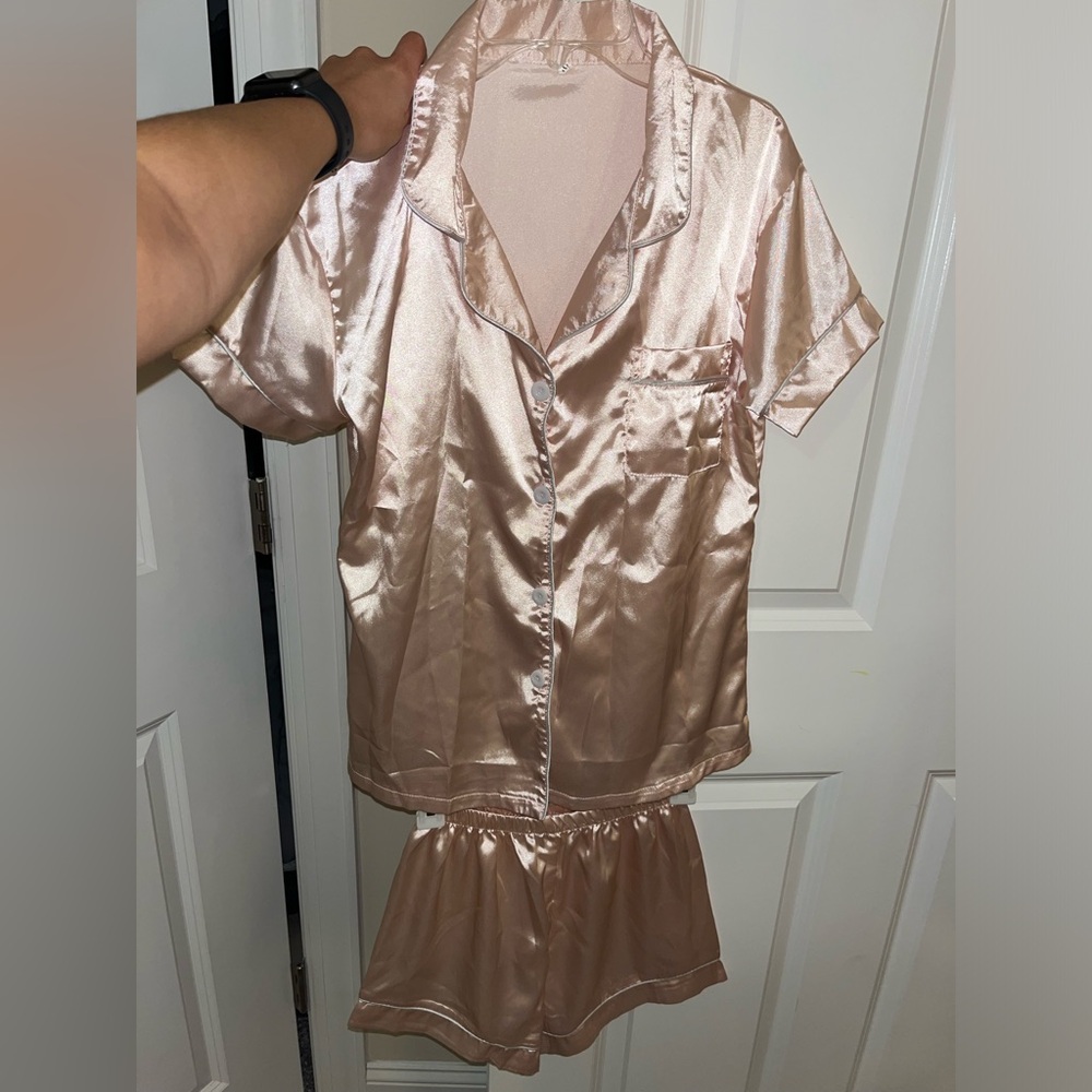 Silky pink PJ set